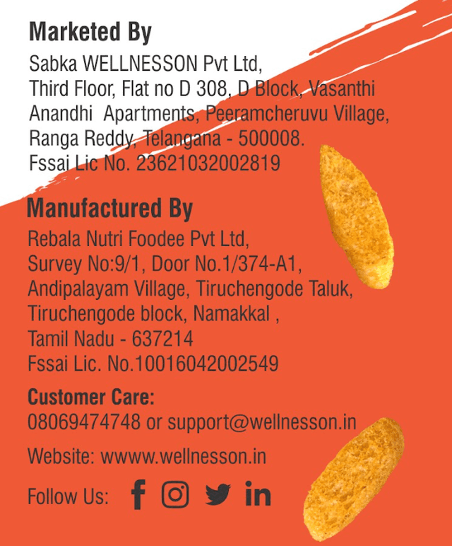 SABKA WELLNESS - Millet Crunchies Chilli Chatka , Healthy Baked Snack ,No Maida, No Preservatives, No Artificial Colors , Spicy Indian Style - 50 Gms (Pack of 8) view 3