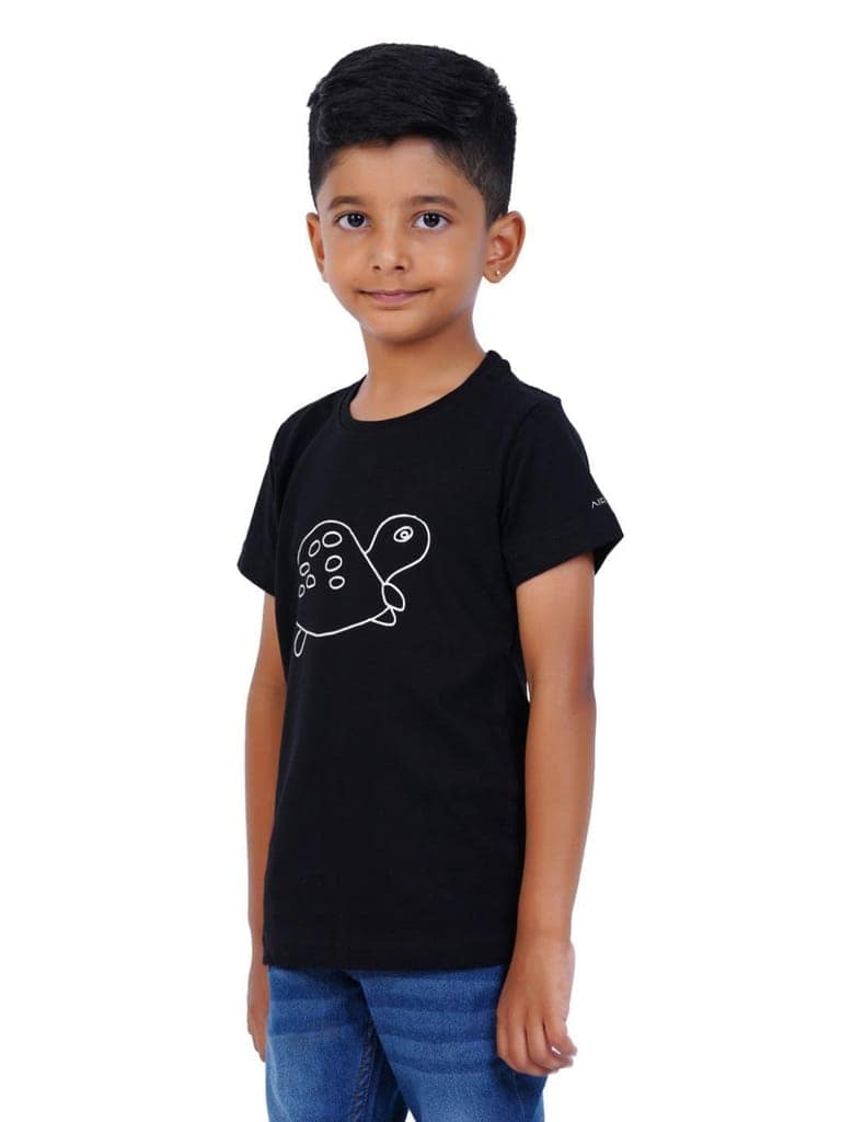 AIR GARB Boys Round Neck Printed Cotton T-shirt for 6-7 Years - Pack of 2 (K67-TBL-SW) Multicolour view 2