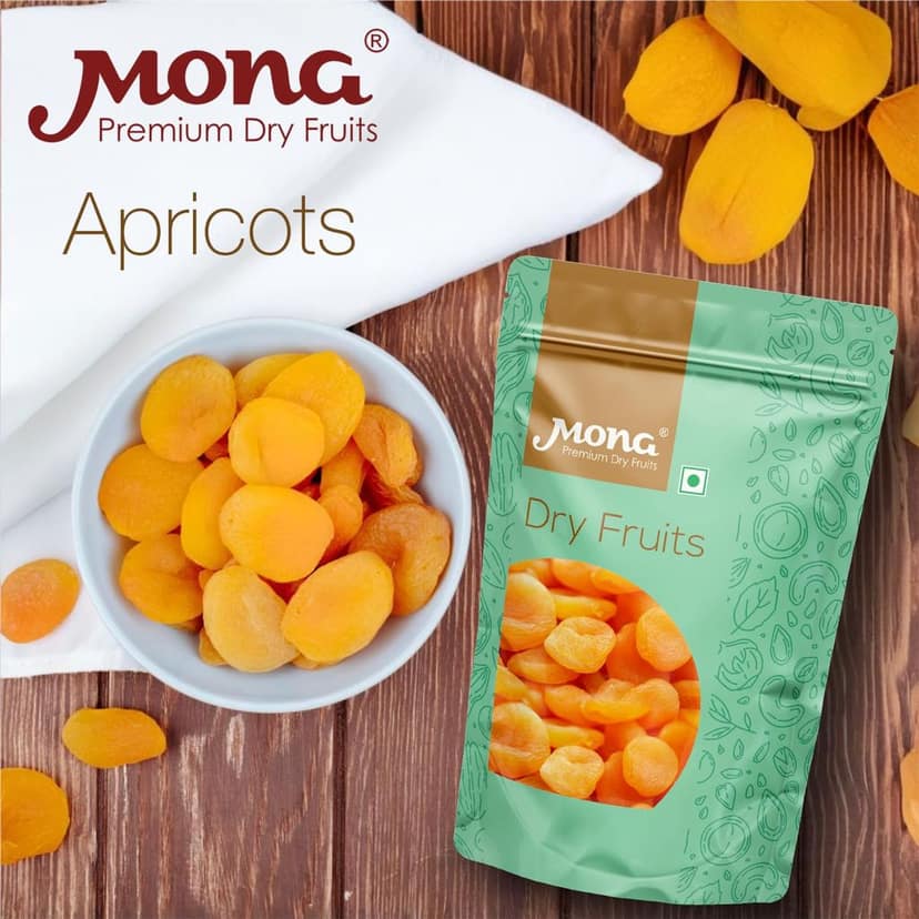 Mona Premium Dried Apricots | Sweet & Tangy Healthy Dry Fruit Snack view 2