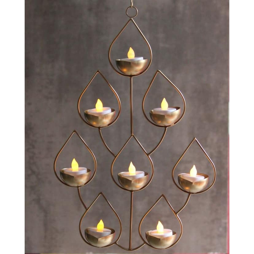 Iron Showpiece Candle Holder 7 Pieces ,Diwali Gift Item (IMAS155 A)