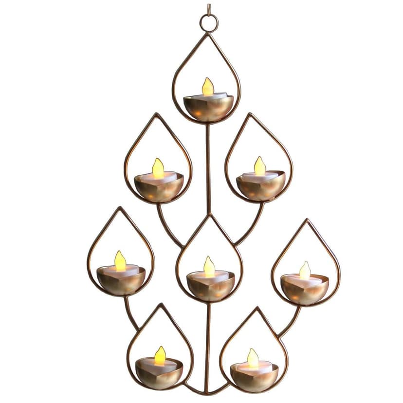 Iron Showpiece Candle Holder 7 Pieces ,Diwali Gift Item (IMAS155 A) view 2