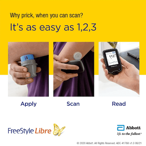 Abbott Freestyle Libre Flash Continuous Blood Glucose Monitoring System - Pack of 2 Sensors view 3