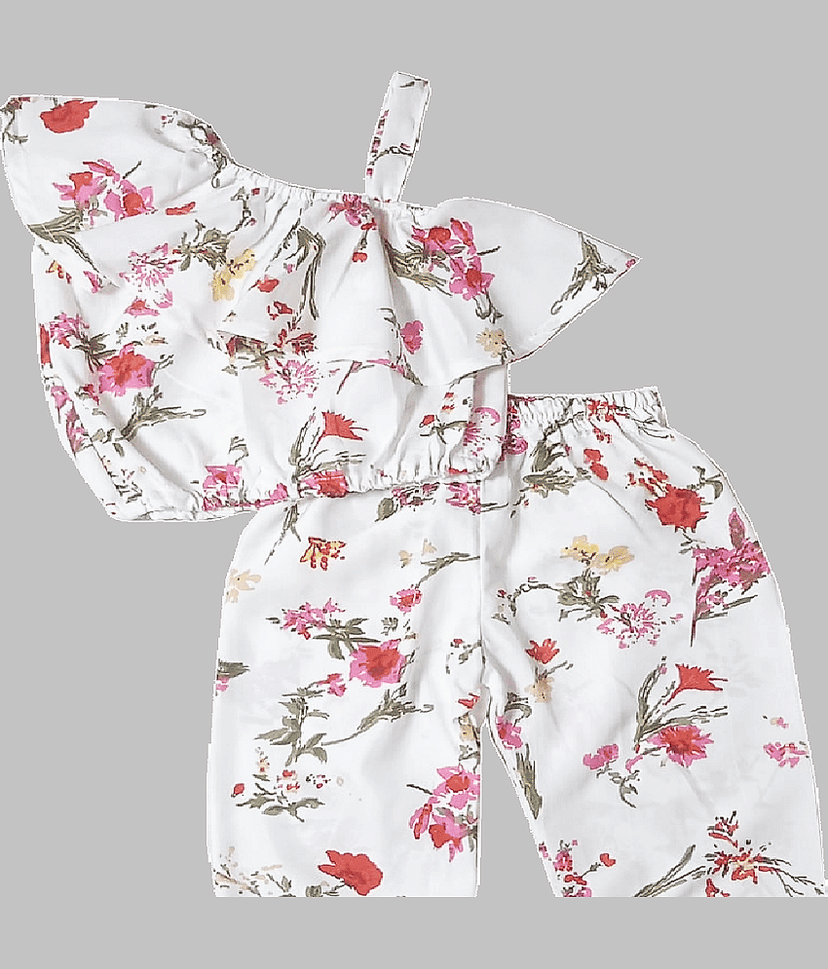 harshvardhanmart.com Pack of 1 Baby Girls Crepe Top & Trouser ( Off White ) view 2