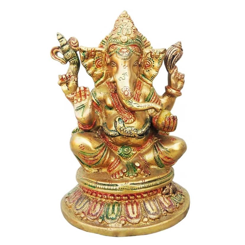 Brass Showpiece Ganesh Ji Statue (BSMAS497 G) view 2