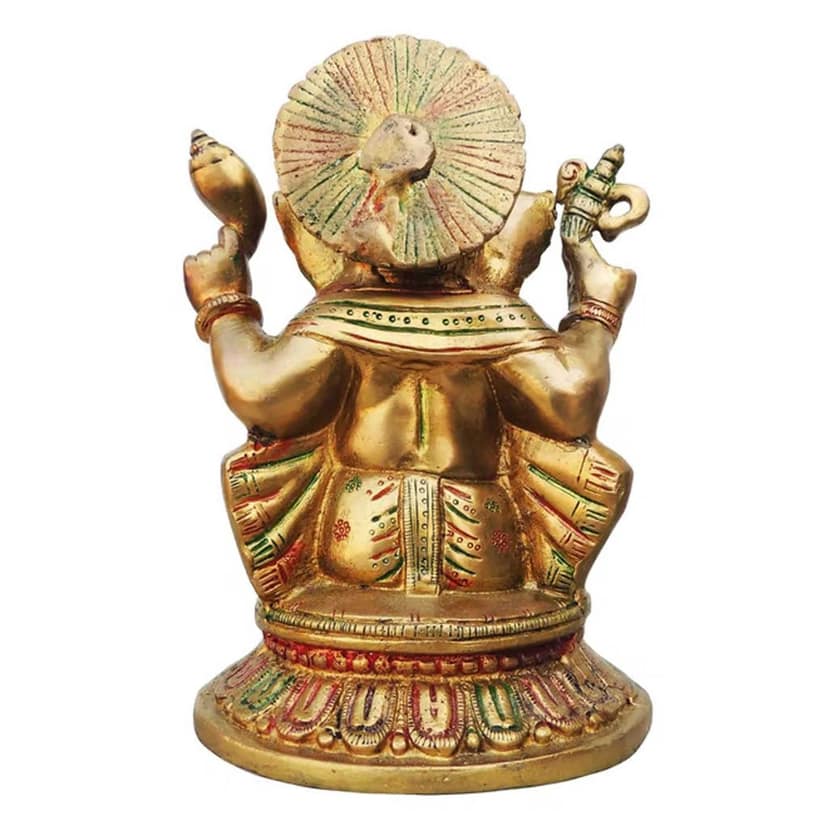 Brass Showpiece Ganesh Ji Statue (BSMAS497 G) view 3