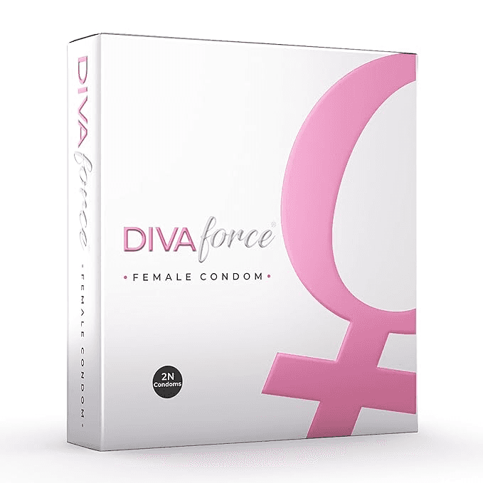Divaforce Female Condoms - 2 Count| Lavender scented| Unique design| No side effects