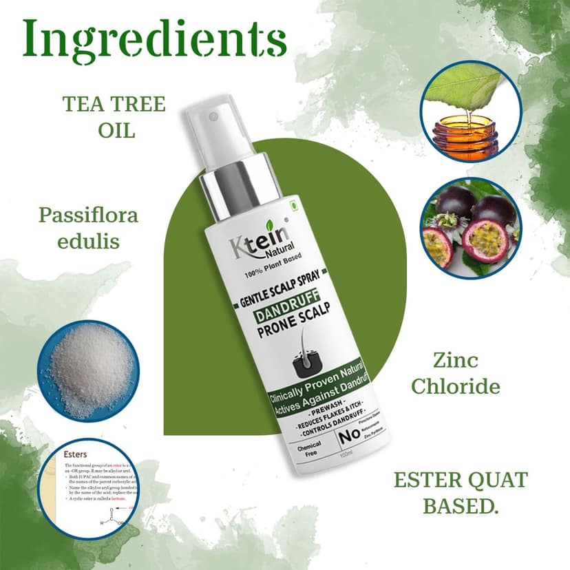 Ktein Natural 100% Plant Based Gentle Scalp Dandruff Spray (100ml) view 4