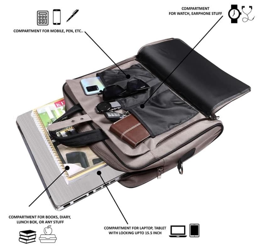 LOREM 10L Faux Leather Messenger Bag For Men-UF view 5