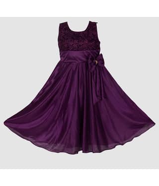 9stiches - Purple Lycra Girls Frock ( Pack of 1 )
