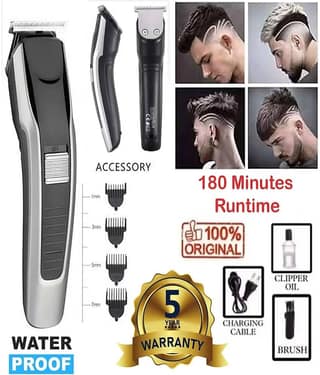 wagari 538 Trimmer Black Cordless Beard Trimmer With 240 minutes Runtime