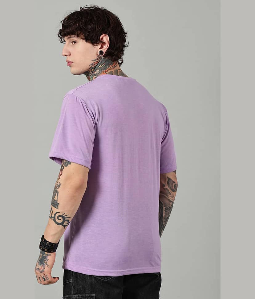 Diversify Men Cotton Blend Oversized Fit Solid T-Shirt ( Multicolor ) view 2