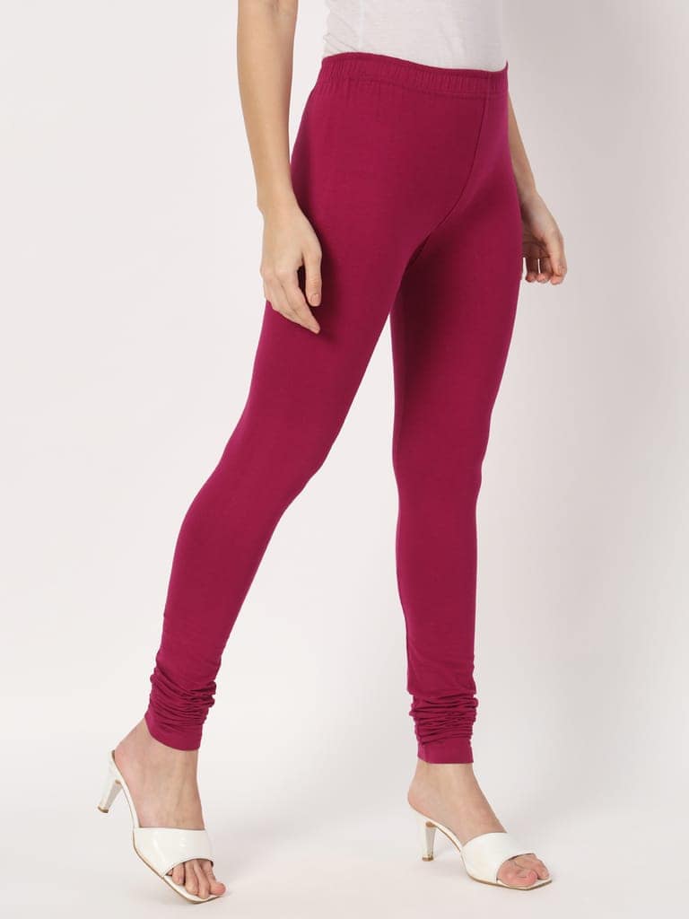 SOFT COLORS Women's Skinny Fit Ethnic Wear Churidar Leggings (Dark Purple) view 6
