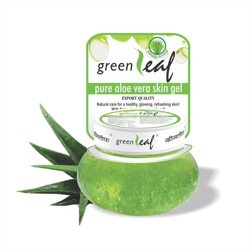 Greenleaf Aloe Vera Skin Gel 100% Pure Natural Gel - Ideal For Skin, Face, Acne Scars, Hair Care, Moisturizer & Dark Circles, 500G
