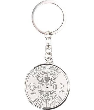 RAVARIYA GRAPHICS Calendar Compass Metal Keychain for Car Bike Men Women Keyring (Silver)