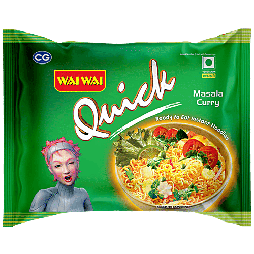 Wai Wai Quick Ready To Eat Noodles - Veg Masala Curry, 62 g