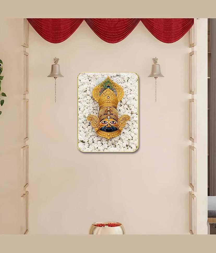 Livin'luxe Shrinath Ji Krishna Mukut MDF Wall Art with Table Top Stand view 2
