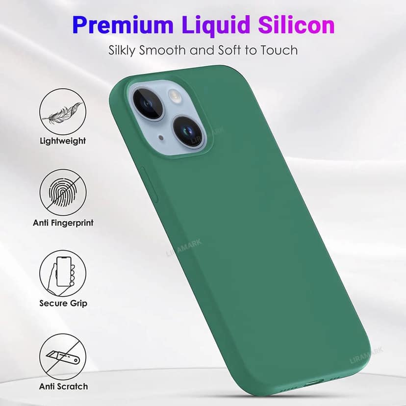 LIRAMARK Liquid Silicone Soft Back Cover Case for Apple iPhone 14 (6.1 inch) view 3