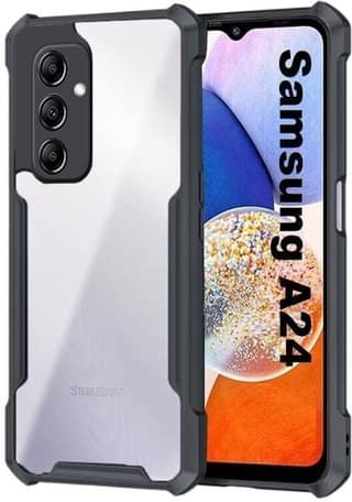 PLUGTECH Slim Shockproof Case | Matte Black Soft | Drop Protection | Precise Cutouts | Premium Mobile Cover for Samsung Galaxy A24