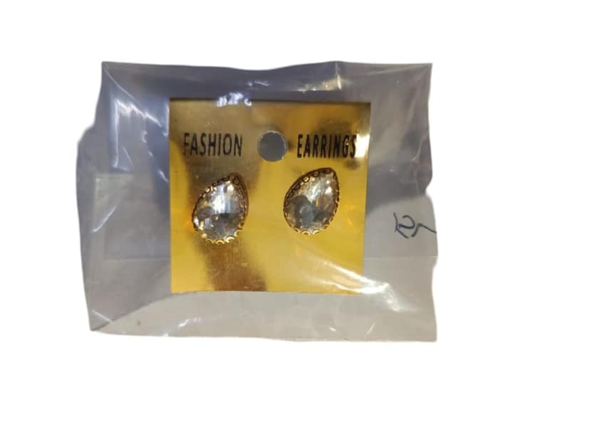 Gold Plated Cubic Zirconia Teardrop Earrings view 3
