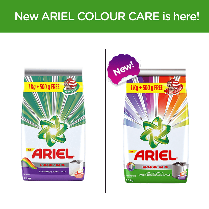 Ariel Colour Detergent Washing Powder, 1 Kg Get 500 G Free