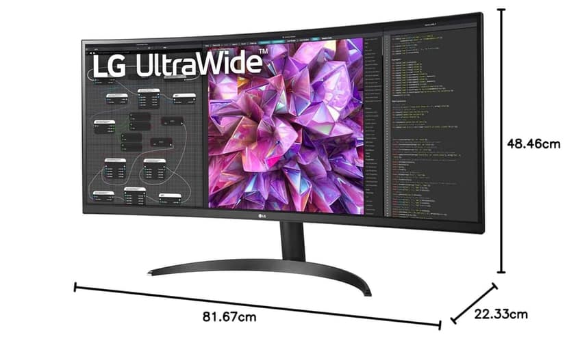 LG 34WQ60C Curved UltraWide Monitor, 34 inch (86.7 cm) IPS QHD, Multitasking with Ease, Color Calibrated - Display Port, HDMI x 2, Black Color view 4