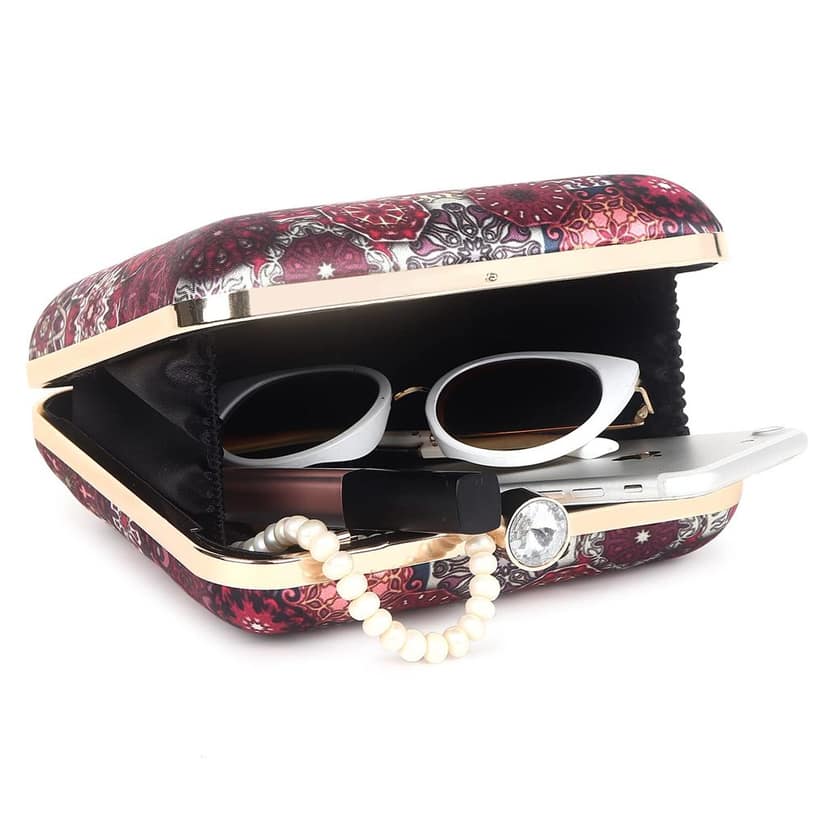 Pink with Multicolor printed Party hand cluth cum sling bag view 2