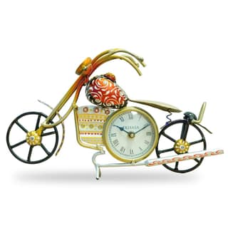 Rudraksha Corporation Bullet Bike with Clock for Office Desk | Unique Gifts for Office Decoration or Study Table Decor Items | Desk Clock for Birthday Gifts for Husband | Table Clock Time Piece for Home Decor