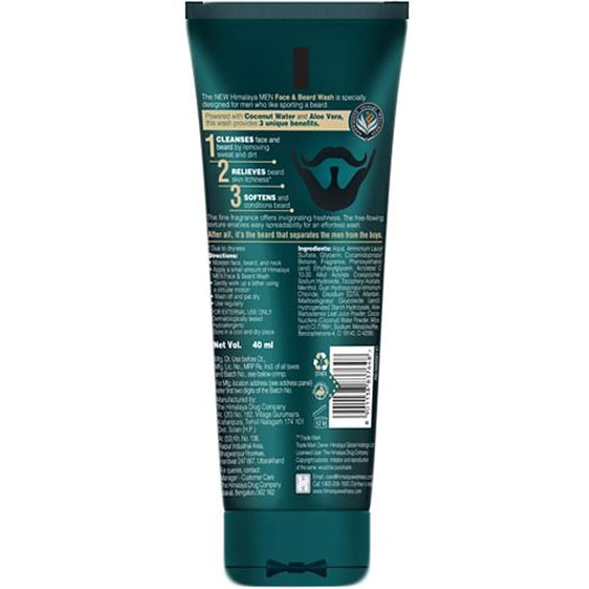 Himalaya Men Face & Beard Wash, 40 Ml view 2