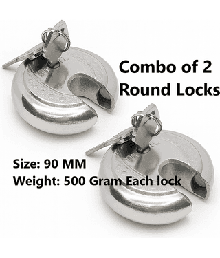 Set of 2, Heavy lock for main gate, big round door lock, round padlocks for home room 3 keys tala 4 shop doorlock safety duty double look under economical price, padlocks for gate, shutter locks for home, lock and keys for home