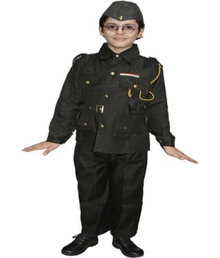 Kaku Fancy Dresses Subhash Chandra Bose Costume For Boys | National Hero Freedom Fighter Fancy Dress For Independence Day & Republic Day - 2-3 Years