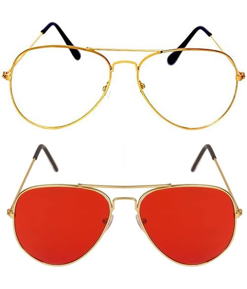 Kanny Devis - Gold Pilot Sunglasses ( Pack of 2 )