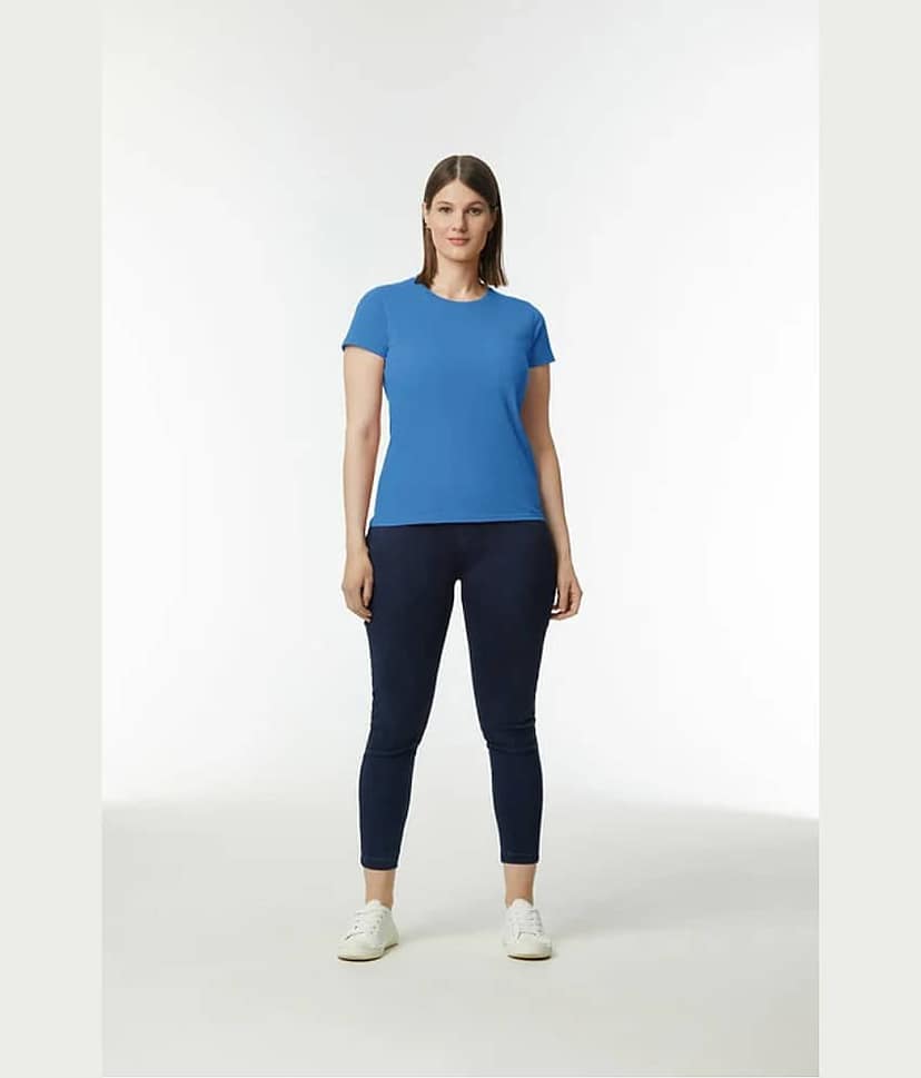 Gildan Women Cotton Solid Regular Fit Round Neck T-Shirt ( Multicolor 1 ) view 4