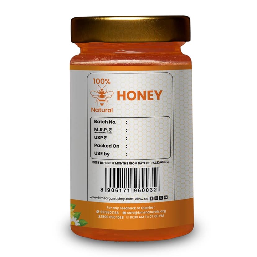BMS NATURALS 100% Natural Raw Forest Honey - Pure & Unprocessed (325g) view 2