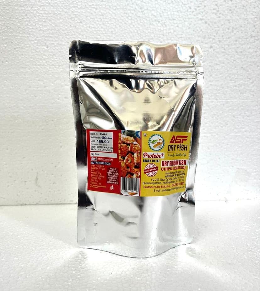 Dry fish/Dried Ribbon Fish Chips (Roasted)/ready to eat/spicy/100gm/100% NATURAL FOOD