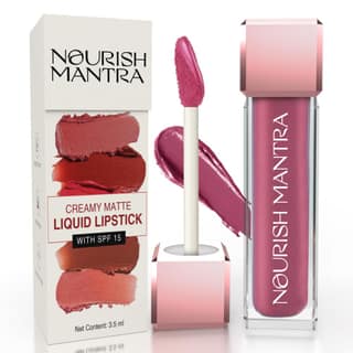 Nourish Mantras Berry Dhamaka Lipstick (3.5ml)/ Bold Rush Creamy Matte Liquid Lipstick with SPF/ Water Proof/ Smudge Proof/ Transfer Proof/ Long Lasting/ Suits All Skin Tones