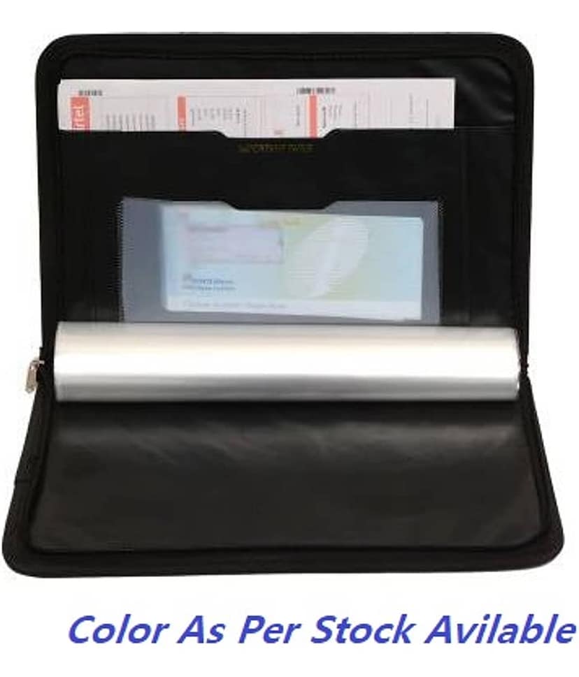 Kopila PU Leathe r 20 Leaf A4 & FS Size Paper Certificate/Document Bag/ Report Zipper File Folder Set of 1 view 2
