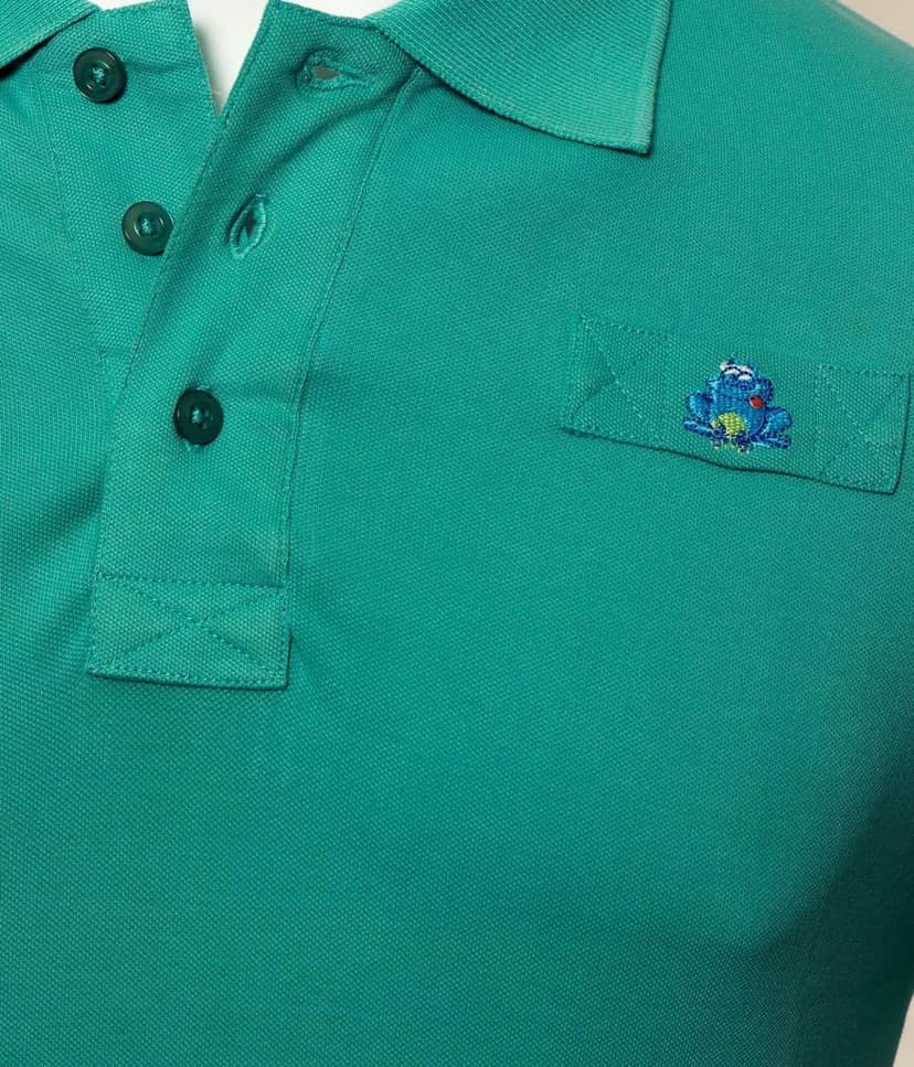 Men's Turquoise BlueSolid Polo T-Shirt view 3