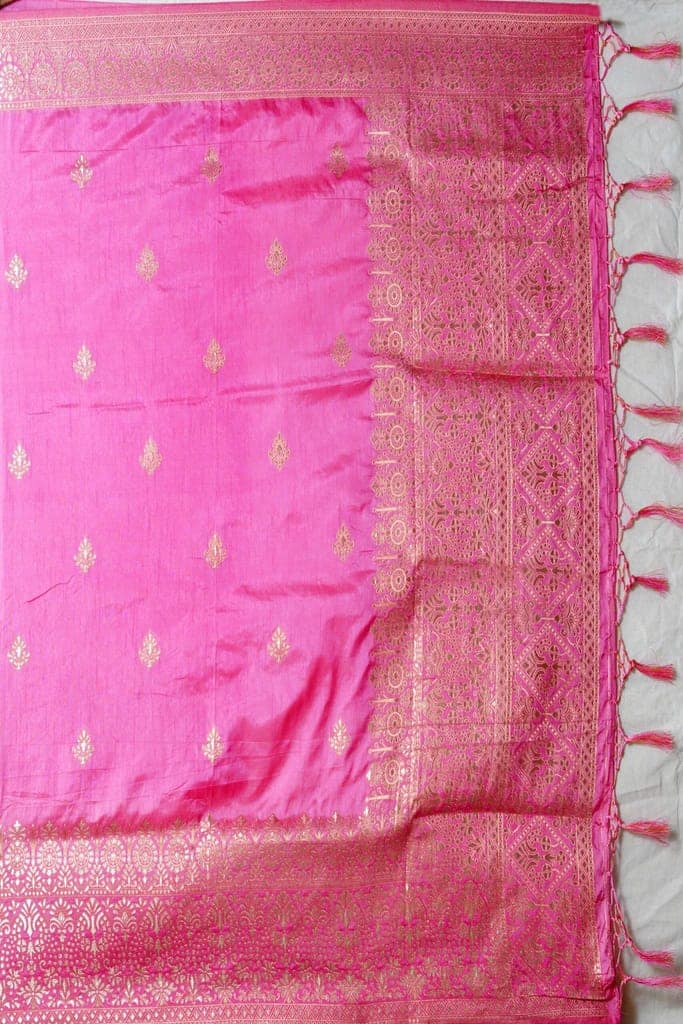 Pink Dola Silk Saree view 4