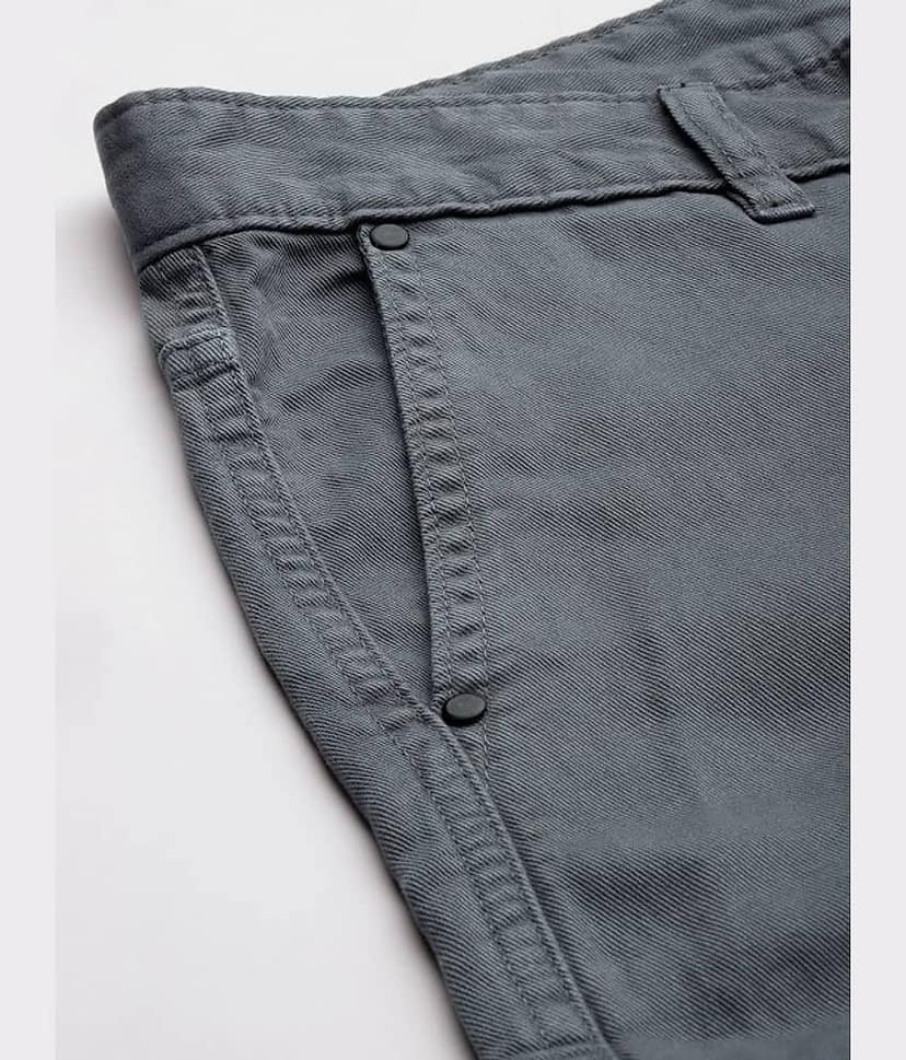 IVOC Slim Pleated Men's Cargos - Grey ( Pack of 1 ) view 2
