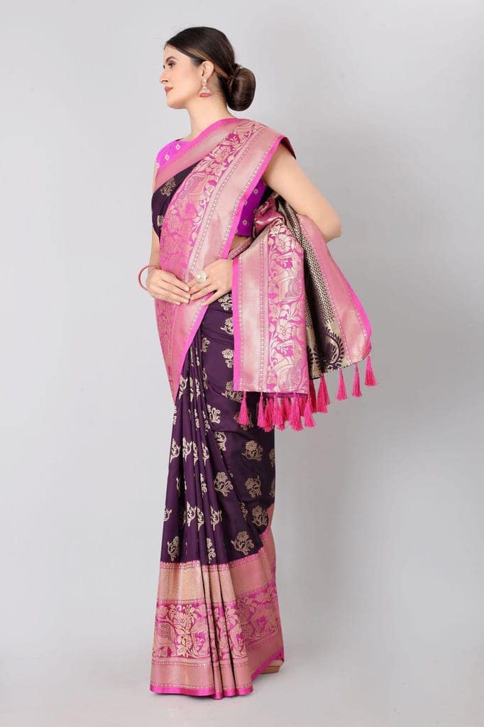 Designer Heavy Border Weaving Work With Rich Pallu and Jalar view 2