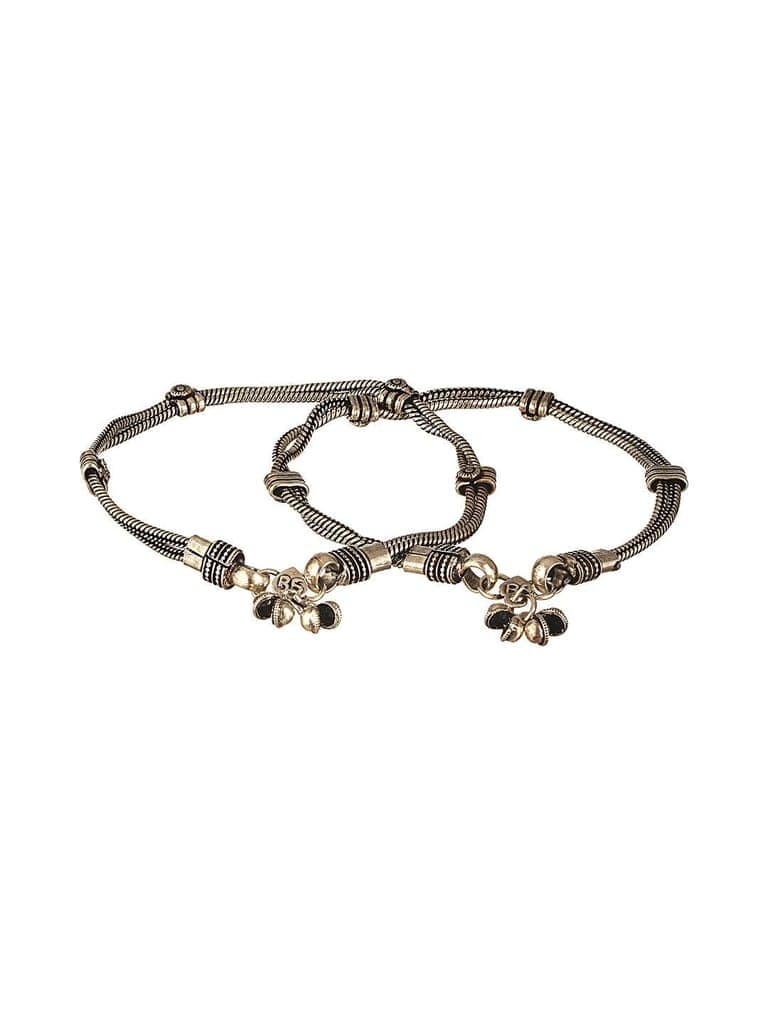Set of 2 Oxidised Silver Lookalike Minimal Dailywear Anklet Payal view 8