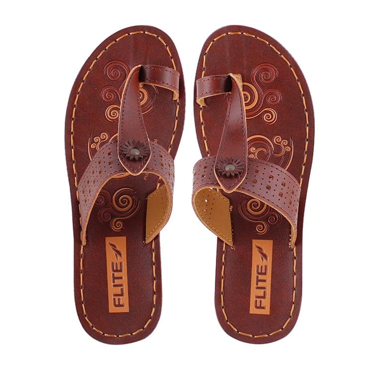 FLITE Women's Blue Flat Slippers (Model PUL-74) view 3