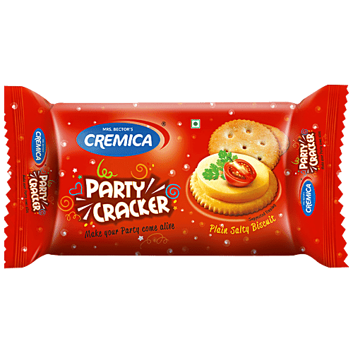 Cremica Party Cracker - Plain Salty Biscuit, Crispy, Light, Crunchy, 50 g (Pack of 8)