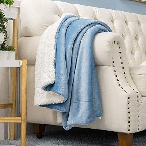 Sherpa Fleece Blanket, Soft Warm Cozy Plush Blanket for Winter, Lightweight Reversible Blanket for Couch/Bed/Travel view 2