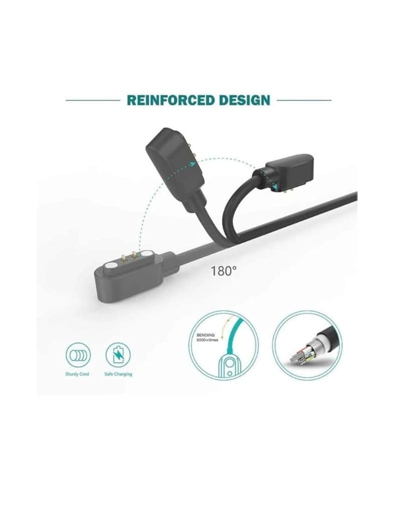 Noise ColorFit Smartwatch Charger Cable, Magnetic 2-Pin USB Fast Charger for Noise Twist, Pulse 2 Max, Pulse Go Buzz, Halo, Halo Plus, Pulse Grand, Quad Call, ColorFit Pro 4/Alpha, Pulse 3, Ultra view 6