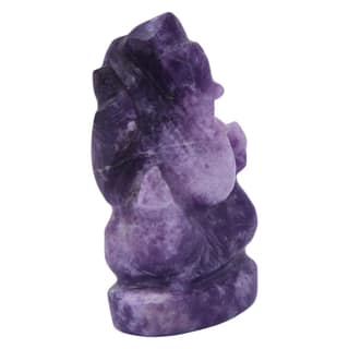 Krishna Impex Semi Precious Stone Amethyst Crystal Ganesha