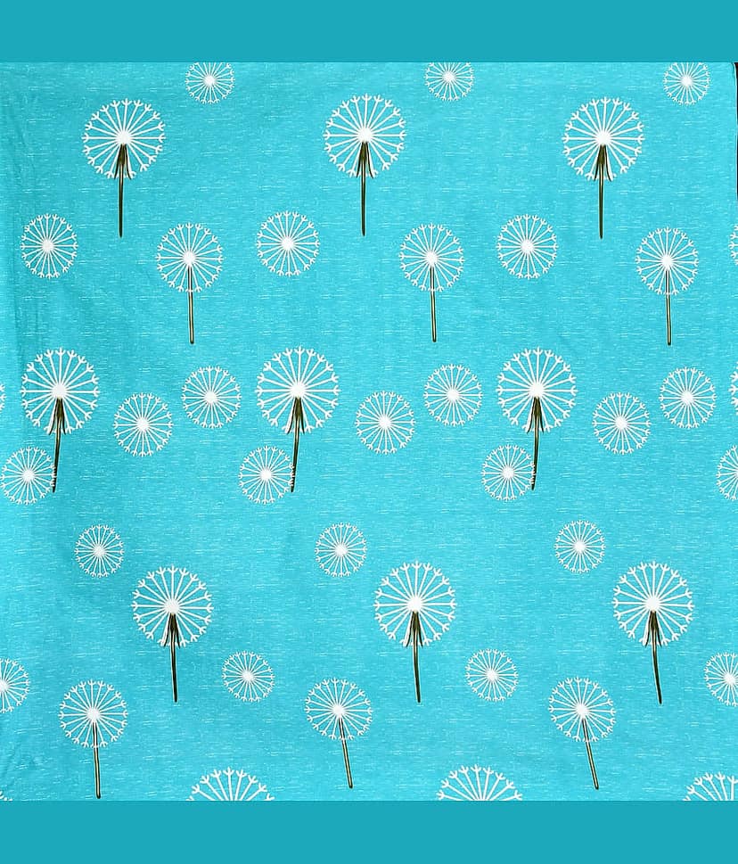 Decent Home Cotton Abstract Printed Fitted Bedsheet ( Single Bed ) - Blue view 2