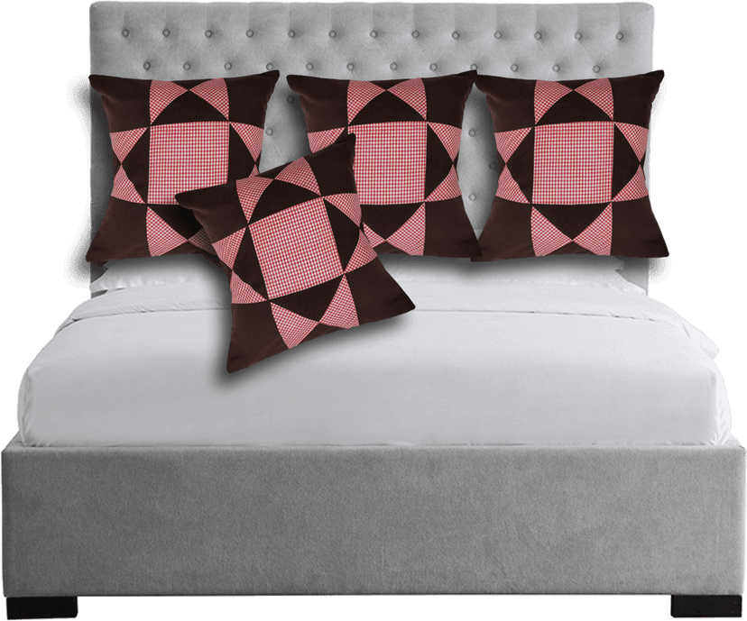 Nirjhari Crafts Hand Emroidered 100% Cotton Red Cushion Cover Set (Pack of 4) view 2