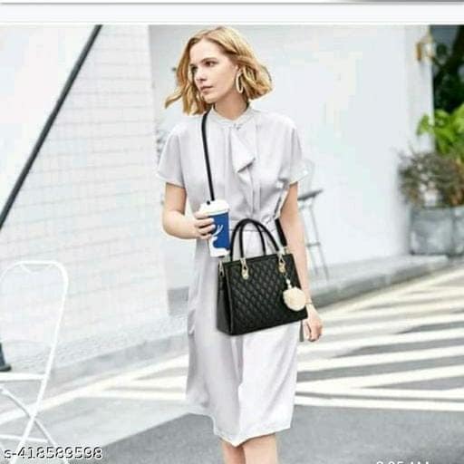Womens pu leather fancy handbag view 2
