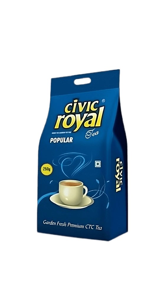 Civic Royal Popular 250 Gm Packet, Kadak Tea, Black CTC Tea ,( PACK OF 4) 1 KG